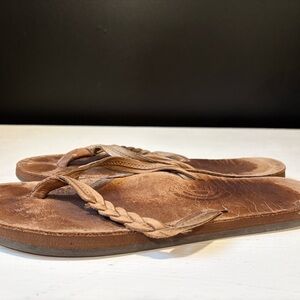 Rainbow Brown Leather Sandals